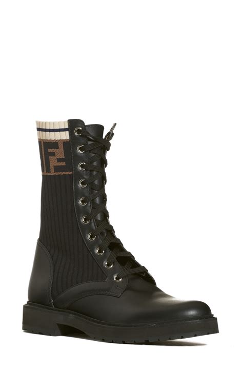 fendi rockoko chelsea sock combat boot|fendi leather boots.